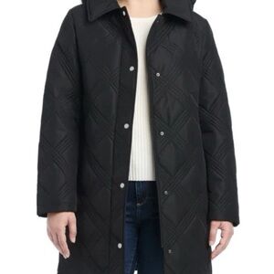 Jones New York Black Diamond-Quilted Puffer Jacket woman’s small NWT